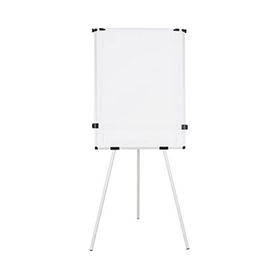 Bi-Office Earth Kyoto Lavagna Portablocco Treppiede, Con Rotolo Di Carta, Superficie Non-Magnetico, Con Bracci Estensibili, 70 x 100 cm, Superficie Cancellabile A Secco, Cornice In Alluminio
