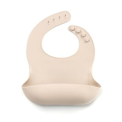 Jané Slabbetjes van siliconen, oprolbaar, waterdicht, sneldrogend, 4 instelbare maten, BPA-vrij, vaatwasmachinebestendig, beige