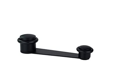 EVI Herrajes Door Stop, self-Adhesive or with Screw and Dowel, with Rotary knob, Useful Opening 70 mm Thickness, Black Lacquered Rubber, Stainless Steel, Model I-152