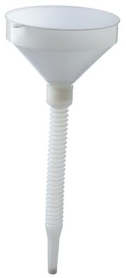 OEM Systems ENO008 Entonnoir en plastique avec courbe flexible pour usage alimentaire Ø 25 cm-03750, blanc