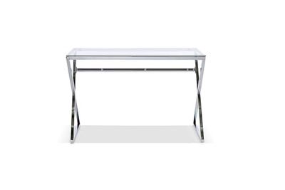 Jahnke Xtra Bureau de Bureau en Verre Transparent, Verre trempé, Verre Transparent/chromé, Taille Unique
