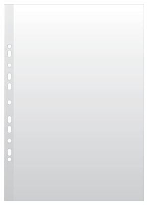 DONAU Buste Trasparenti Formato DIN A3, Formato Verticale, 50 Pezzi/con Grana Superiore, Aperte, in plastica Forata, per Documenti, Carte/Trasparente, 120 Micron/Bordo Rinforzato
