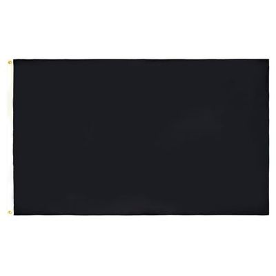 Gewoon zwarte vlag 90x60 cm - Effen - Kleur vlaggen 60 x 90 cm - Banner 2x3 ft Hoge kwaliteit - AZ FLAG