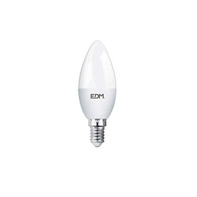EDM BOMBILLA VELA LED E14 7W 600lm 3200K LUZ CALIDA Ø3,6x10,3cm