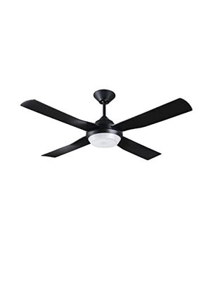 Banksia - plafondventilator van het merk Lucci Air met afstandsbediening (5 standen) en LED-licht - kleur: mat zwart - 122 cm - DC-motor: 35W - zomer/wintermodus