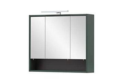 Schildmeyer Kent Armoire de Toilette avec Miroir, Matériau Dérivé du Bois, Vert Forêt, 70 x 16 x 64,2 cm