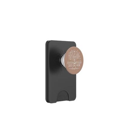 Solo un capítulo más en forma de libro que lee Dark Sand Beige PopSockets PopWallet para MagSafe