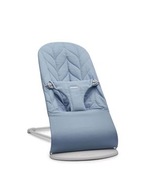 BabyBjörn Babywipstoel Bliss, geweven, bloemblad stiksel, blauw
