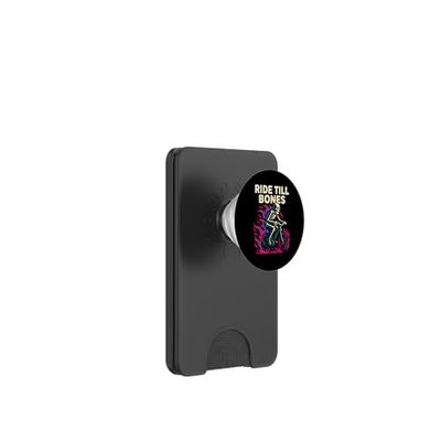 Ride Till Bones Esqueleto Ciclismo Calavera Gráfico PopSockets PopWallet para MagSafe