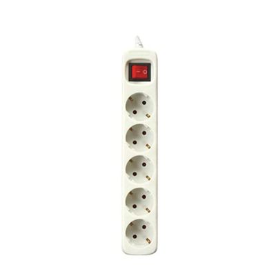 SILVER ELECTRONICS 9631 Tomada com interruptor de tomada, branco, 5 tomadas / 3 metros