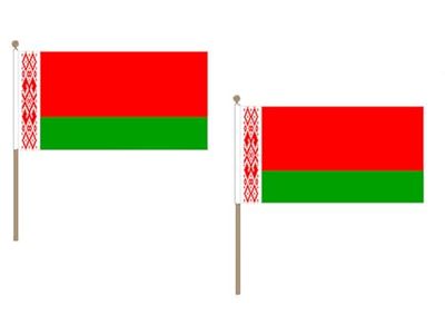 AZ FLAG Bandera de BIELORRUSIA 45x30cm con Palo de Madera - Lote de 10 Bandera BIELORRUSO 30 x 45 cm
