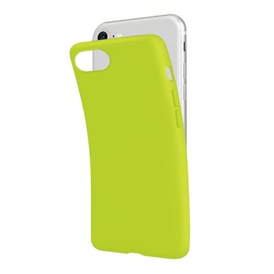 SBS Cover per iPhone SE 2022/2020/8/7 Verde Acido Acid Green Pantone 2297 C, Custodia Morbida e Flessibile Antigraffio, Cover Sottile e Comoda da Tenere in Tasca, Compatibile con Ricarica Wireless