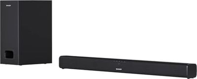 Sharp HT-SBW110 2.1 Slim - Barra de Sonido Cine en casa (Bluetooth, HDMI ARC/CEC, Potencia máxima Total de Salida: 180w, Audio óptico Digital, AUX, 80 cm) Color Negro