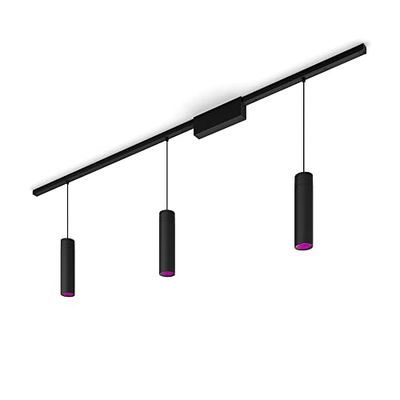 Philips Hue White and Color Ambiance, Perifo, Kit di Illuminazione a Binario, Kit con 3 Lampade a Sospensione, 17W, Nero
