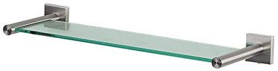 Spirella Wandglasplank NYO badkamerplank plank wandplank voor de badkamer van glas en roestvrij staal 40cm - om te plakken en te boren