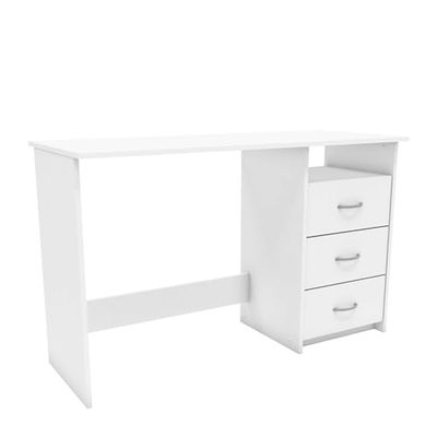 Demeyere Aristote Computerbureau, met opbergdoos, 3 laden en 1 nis, paneel, wit, mat, 123 x 50 x 76,5 cm