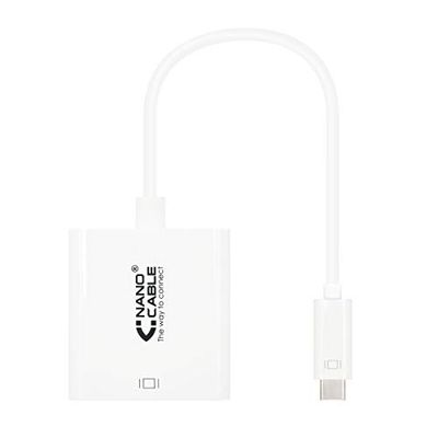 Blendend Adaptador USB-C a DVI-D de 15 cm, Compatible con monitores y proyecciones, Permite conectar Dispositivos USB-C con Pantallas DVI.
