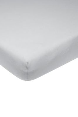 Meyco Home Basic Jersey Uni underlakan dubbelsäng (underlakan med mjuk jerseykvalitet, tillverkat av 100% bomull, perfekt passform tack vare allround-elastik, andas, mått: 140 x 200 cm), ljusgrå