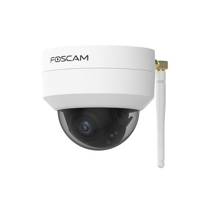 FOSCAM D4Z Telecamera di sicurezza IP esterna anti-vandalica IK10 bianco 4 MP Zoom x4 compatibile con Alexa Rilevamento Umano Intelligente AI