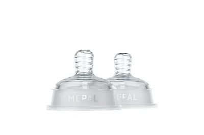 Mepal Set Teats Baby Bottle Slow Mio, 2-Piece, Anti-Colic, Spiral Design Prevents Blocked Teat, Medical Grade Silicone