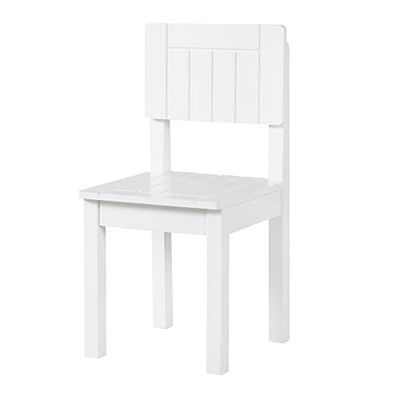 roba Chaise Enfant en Bois - Hauteur d'Assise 31 cm - Siège pour Enfants de 2 Ans à 10 Ans - Style Campagne - Laqué Blanc