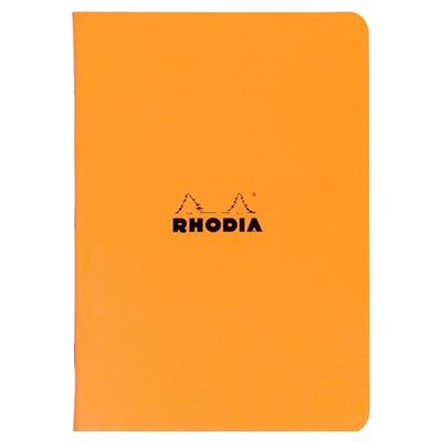 Rhodia 119168Cpack - Un lot de 10 Cahiers Piqués Orange - A4 - Ligné - 96 pages - Papier Clairefontaine Blanc 80 g/m² - Couverture en Carte Enduite Souple, Résistante et Imperméable