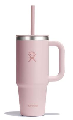 HYDRO FLASK - Travel Tumbler 709ml 24 oz med stängbar press-in-sugrörslock - Rostfritt stål - Dubbla väggar vakuumisolering - Stänksäker lock - Trillium