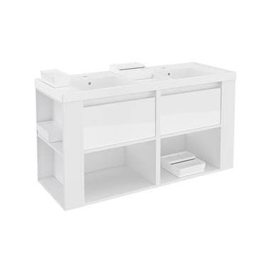 Bath+ - Mueble 2 cajones y 2 estantes con lavabo de resina bsmart