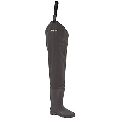 Frogg Toggs Rana II Botas de largo hasta las caderas, de PVC/nailon, con suela claveteada - 2716249-12, Size 12, Marrón