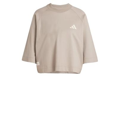 Adidas Mujer Mercedes - AMG Petronas Formula One Team Premium Sweat tee Women, Putty Beige/Wonder Alumina, XL