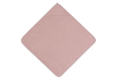 Jollein Huvtröja baby – frotté, vild ros – 100% bomull – 100 x 100 cm – OEKO-TEX-certifierad – babyhandduk med huva för flickor och pojkar