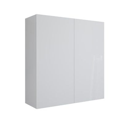 Mama Store Pensile a 2 ante con sistema di apertura push-and-pull, laminato, L. 68 x 22 x 71 cm, Legno, laccato bianco, L. 68 X P. 22 X H. 71 CM