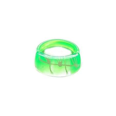 Ancaria Hand Painted Ring with Pattern and Heel, Light Green, Plastic, No Gemstone