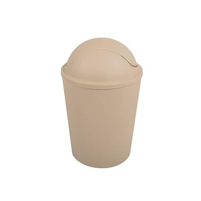 MSV AKO Poubelle avec Couvercle Rabattable Beige 5,5 l