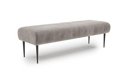 CAVADORE Canapés, Bois d'ingénierie Métal Polyester, Microfibre Anthracite, 2,5-Sitzer