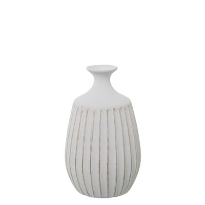Alexandra House Living Vase White Gold Ceramic 18 x 19 x 30 cm