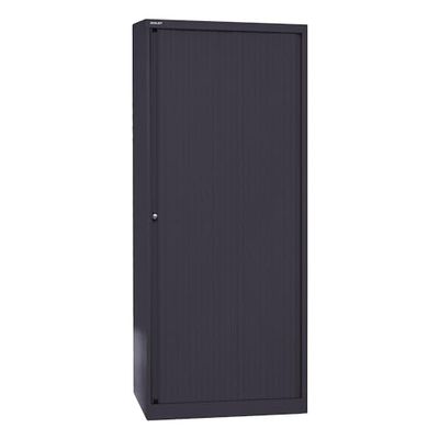 BISLEY EuroTambour Armoire 4 étagères 5 Oh 800 mm, Métal, Volets roulants 5633 Noirs, Corps Noir, 43 x 80 x 198 cm
