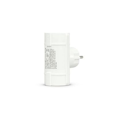 Garza - Adaptador duplo lateral (2 tomadas Schuko) | Ladrão duplo de tomadas com tomada de terra, proteção infantil, branco