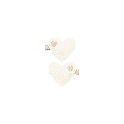 Billy loves Audrey Clips en forme de cœur Lovisa | Givré/doré