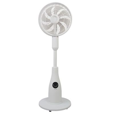 BE COOL BCPSN2L01 Premium staande sproeiventilator met afstandsbediening, 80 W, waterreservoir van 2 liter, 1500 m³/u, oscillatie en timer, stille werking met sfeerverlichting, wit