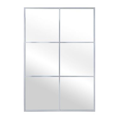 Alexandra House Living Espejo de Pared Blanco Metal Ventana 6 x 113 x 77 cm