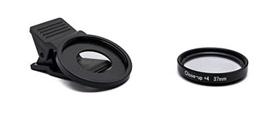 SYSTEM-S Lente Macro + 4 filtros Zoom Close Up con Clip en Negro.