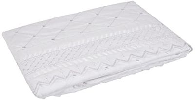 Balmoral bordado par de almofadas percal de luxo fronha de almofada roupa de cama, branco, 75 x 50 x 0,5 cm