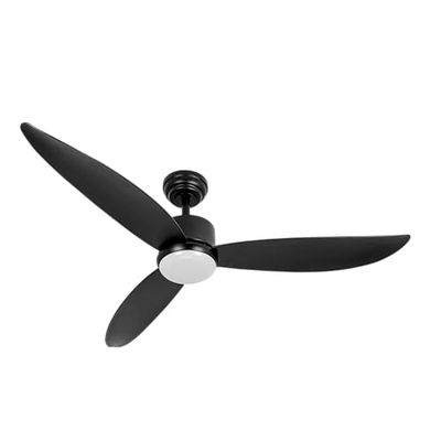 Eden pulse Ventilateur noir avec 2 douilles E27 3 pales, 6 vitesses, 35/47,5 x 107 x 107 cm