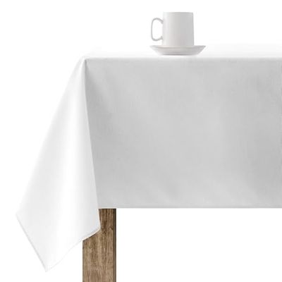 Belum | Tafelkleed van hars, vuilafstotend, XL, Afmetingen: 100 x 180 cm, Model: effen kleur, wit, 103 cm, XL, 100% katoen, harscoating, vuilafstotend, (niet gelamineerd).