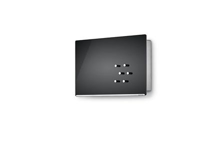 blomus Sleutelkast -VELIO- met glazen magneetbord + 6 magneten, zwart, 20 x 30 cm