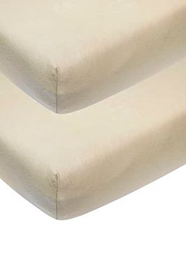 Meyco Baby hoeslaken bijzetbed - Uni zand - 50x90cm - 2-pack