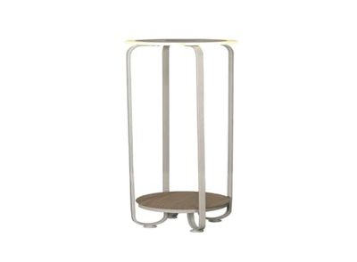 Monkey Ladder Wit nachtkastje met verstelbaar licht (drie standen) en draadloze oplader van 20 W, elegante houten afwerking, ideaal voor het toevoegen van functionaliteit en stijl in je slaapkamer.