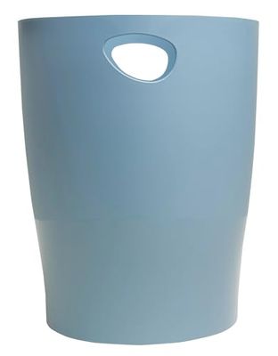 EXACOMPTA - Ref. 45370D - Karton met 8 papiermanden met ECOBIN Autentik handgrepen - Grote inhoud 15 liter - Afmetingen 26,3 x 26,3 x 33,5 cm - Voor kantoor of thuis - Blauwgrijs