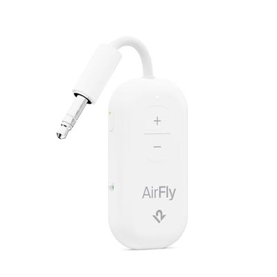 Twelve South AirFly Pro 2 Bluetooth 5.0 zender/ontvanger voor tv/vliegtuig naar 2 draadloze hoofdtelefoons, draadloze adapter voor AirPods, vliegtuig, auto, sportschool, thuis, gebruik met elke 3,5 mm
